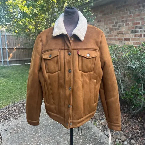 Levi's Mens Sherpa Lined Midweight Faux Shearling Coat XL